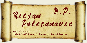 Miljan Poletanović vizit kartica